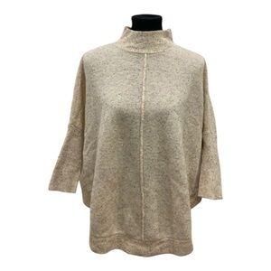 LOFT Cream Cowl Neck Sweater with Textured Knit